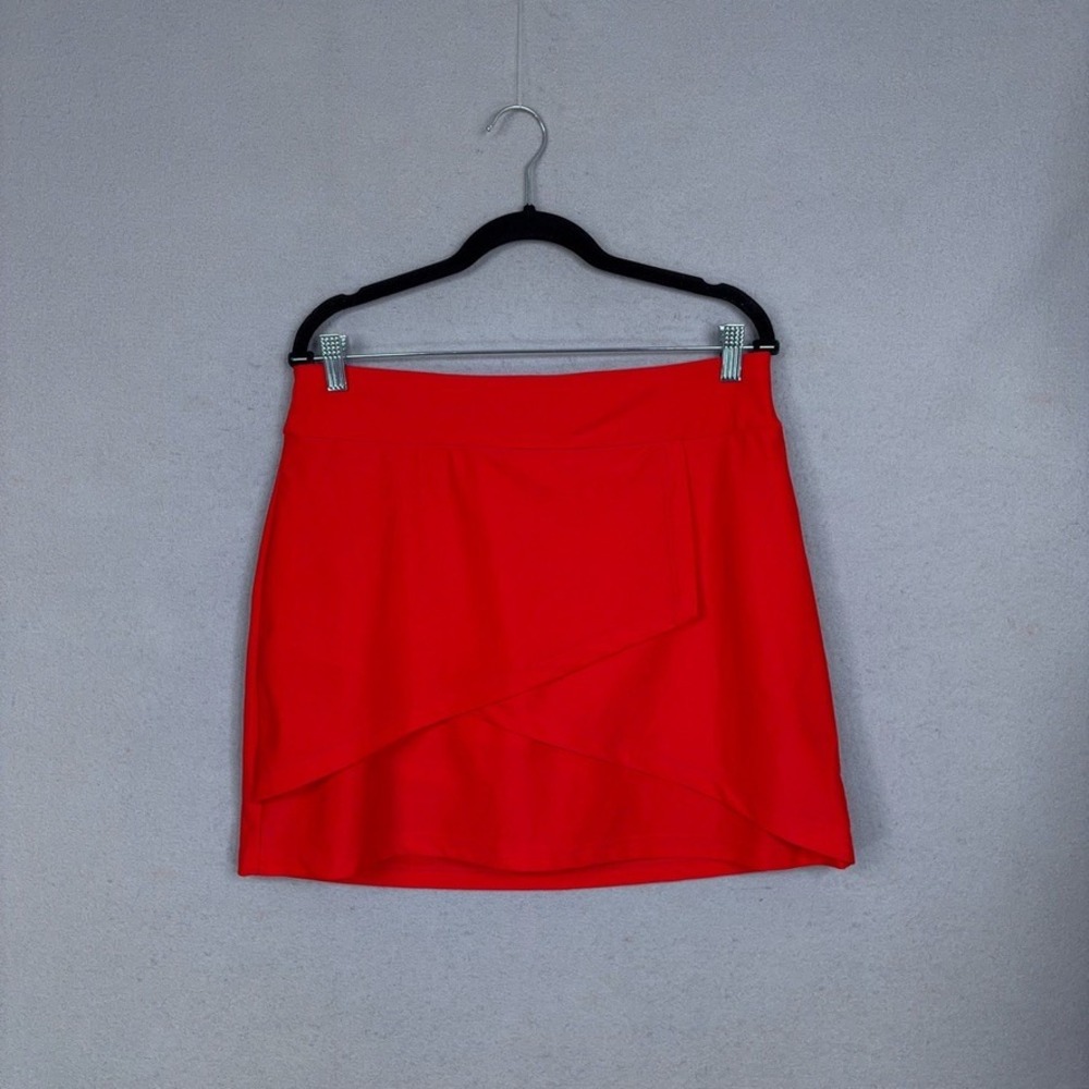 Tzu Tzu Skort Womens Large Red Asymmetrical Wrap Athletic Golf Tennis Activewear